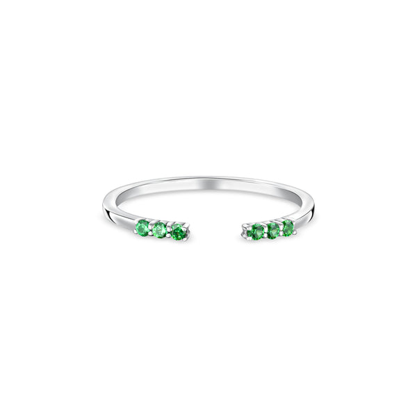 Linea Tres Ring – Zambian Green Emerald