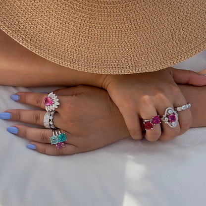 Linea Maxi Station Ring – Light Blue Aquamarine