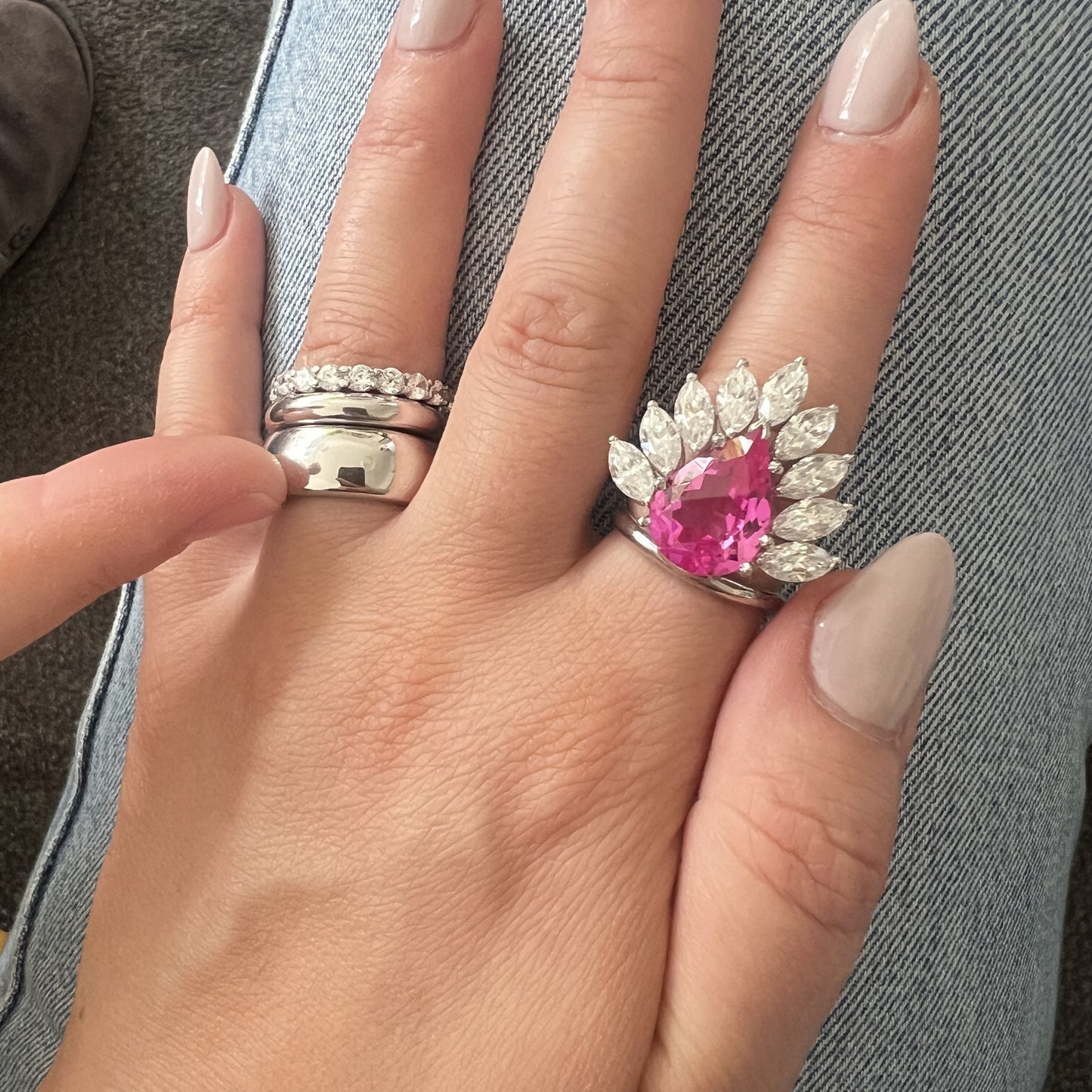 Nova Pavone Ring – Deep Red Garnet