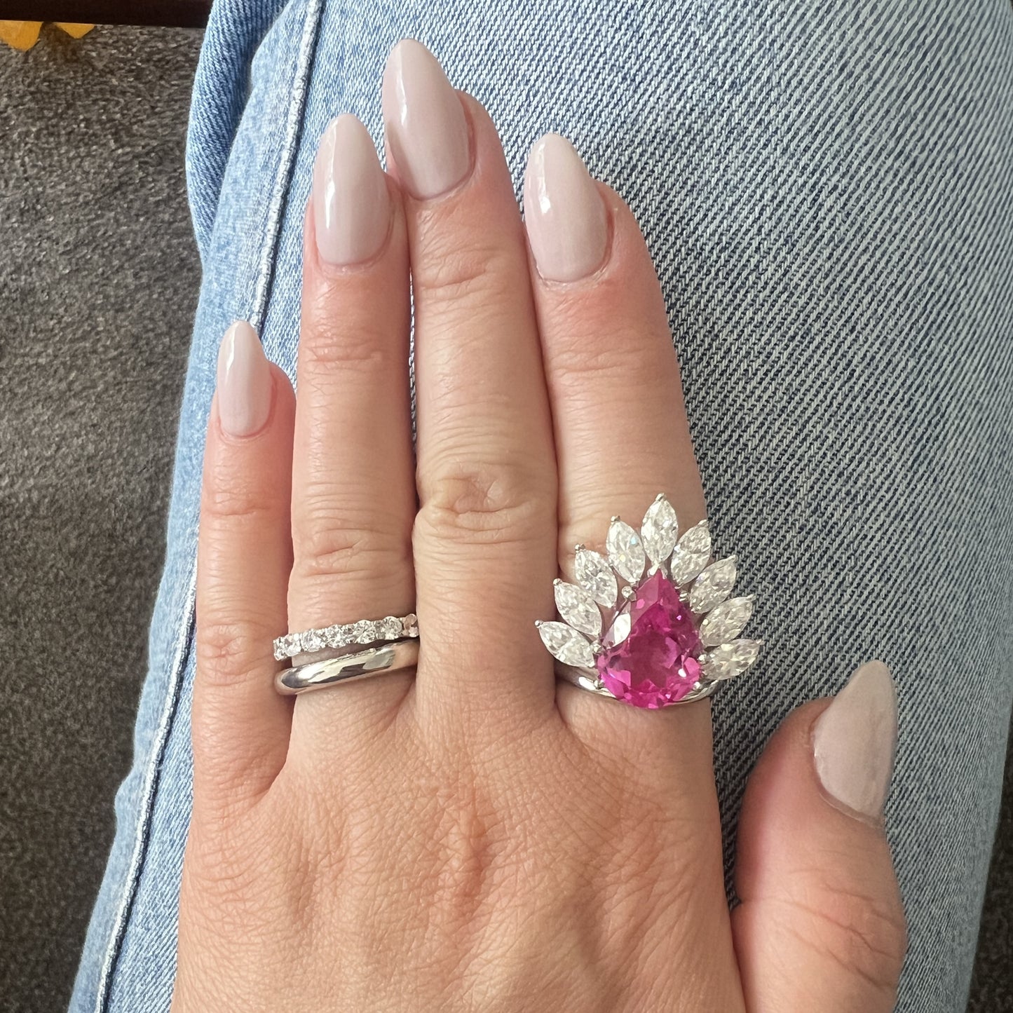 Nova Pavone Ring – Deep Red Garnet