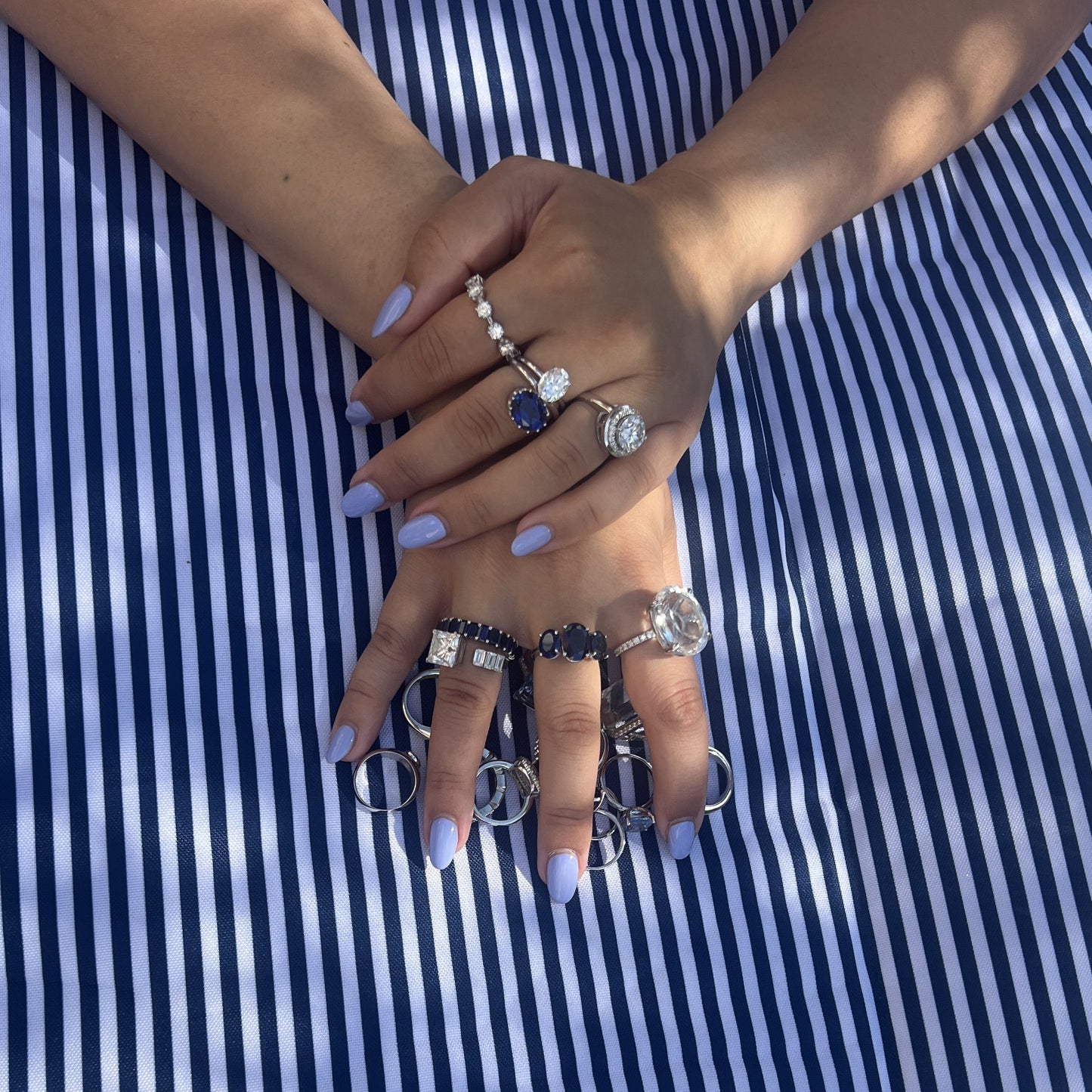 Velara Satellite Ring – Blue Sapphire