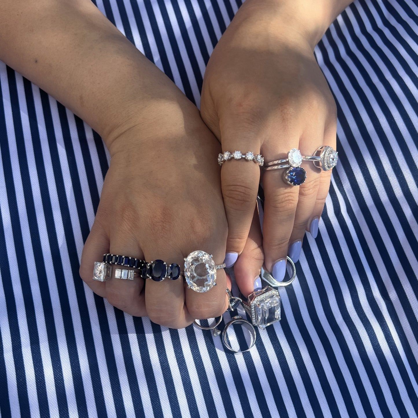 Velara Satellite Ring – Blue Sapphire
