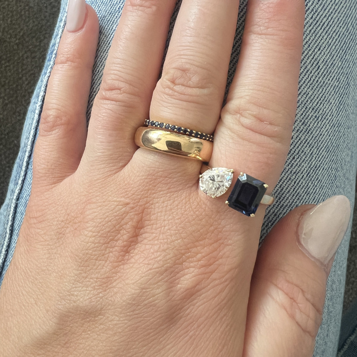 Nova Toi & Moi Ring – Zambian Green Emerald