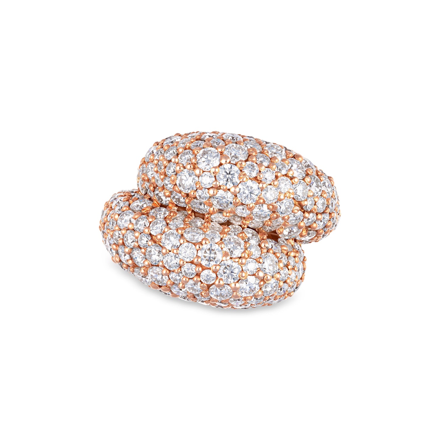 Linea Double Dome Statement Ring – White Diamond