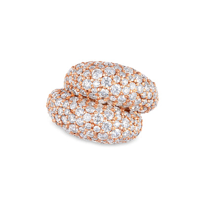Linea Double Dome Statement Ring – White Diamond