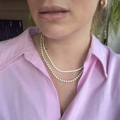Forma Tennis Necklace 9.5ct – White Diamond
