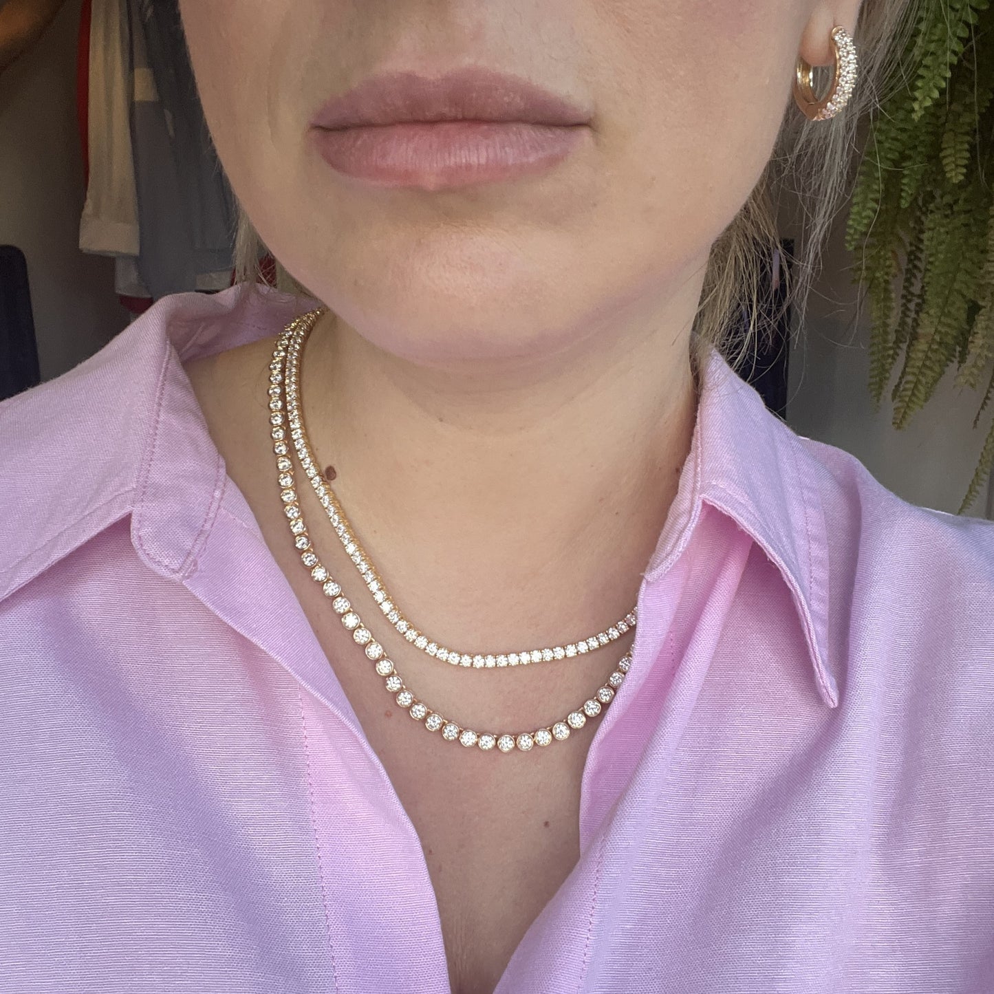 Forma Tennis Necklace – Deep Red Garnet