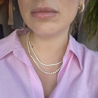 Forma Tennis Necklace 9.5ct – White Diamond