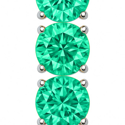 Juno Tennis Line Earrings – Colombian Green Emerald