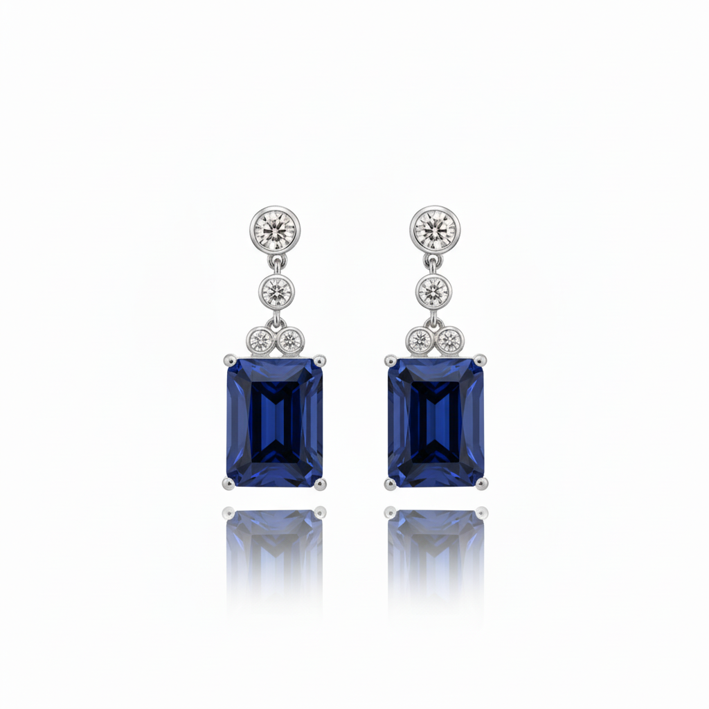 Nexus Drop Earrings – Blue Sapphire