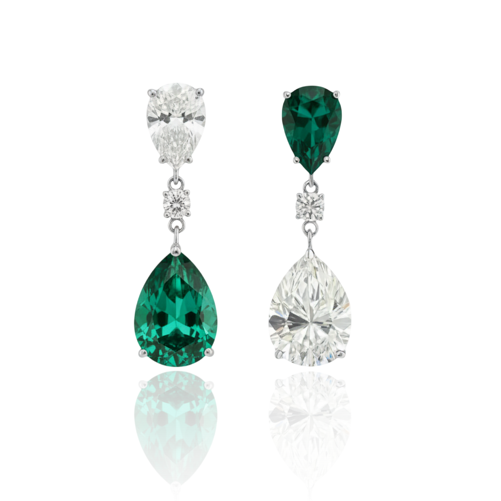 Nova Versus Earrings – Zambian Green Emerald