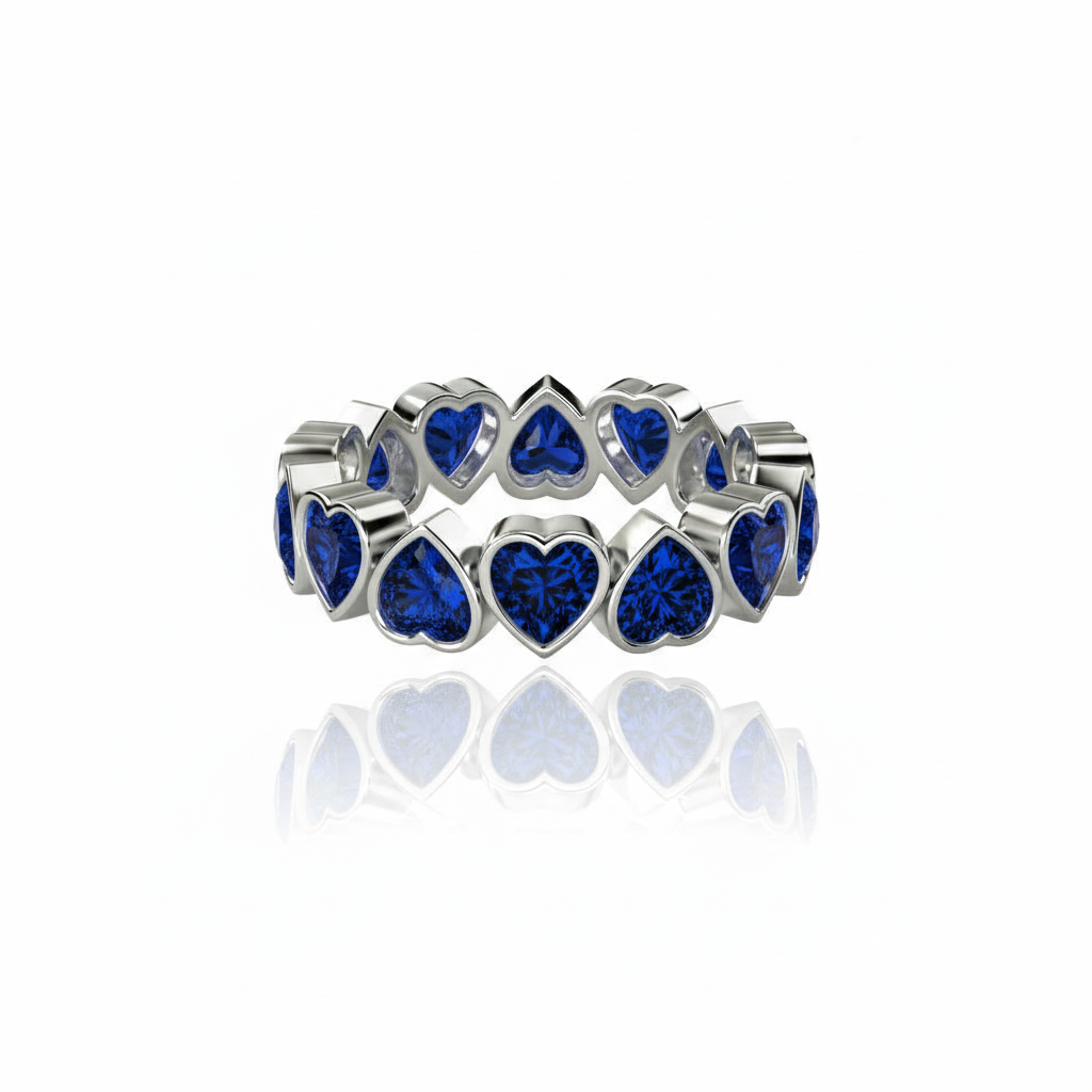 Amore Frame Eternity Ring – Blue Sapphire