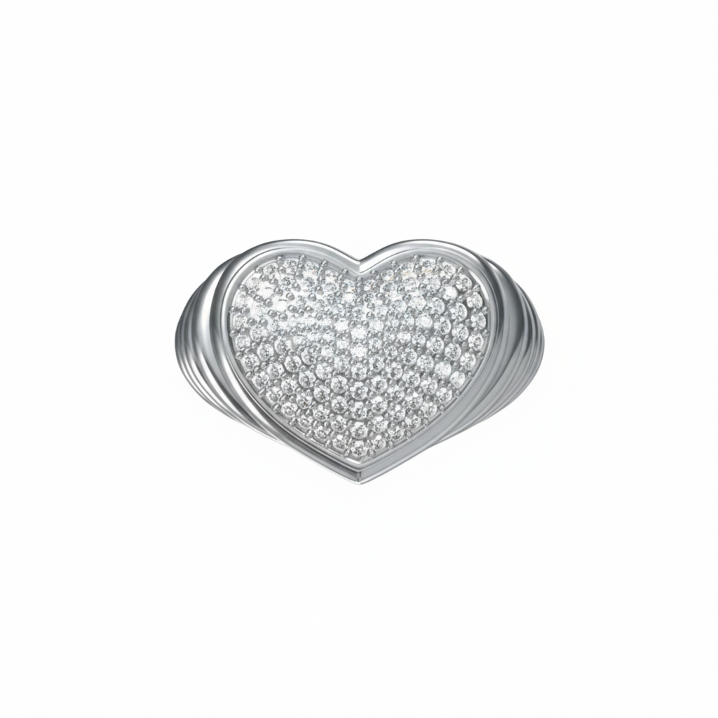 Amore Pavé Signet Ring – White Diamond