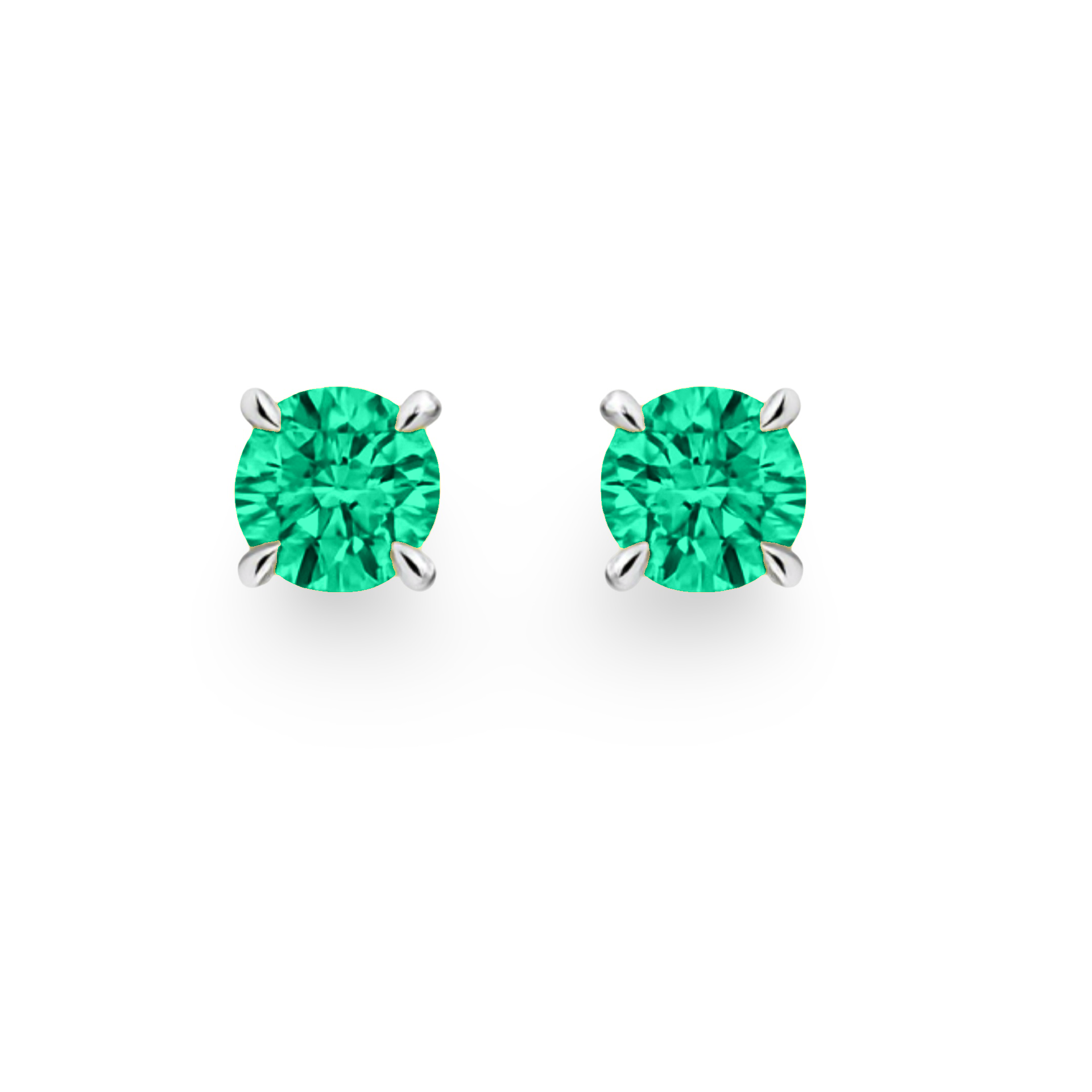 Juno Grande Stud Earrings – Colombian Green Emerald