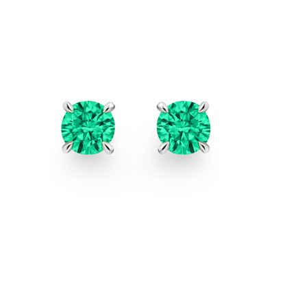 Juno Grande Stud Earrings – Colombian Green Emerald