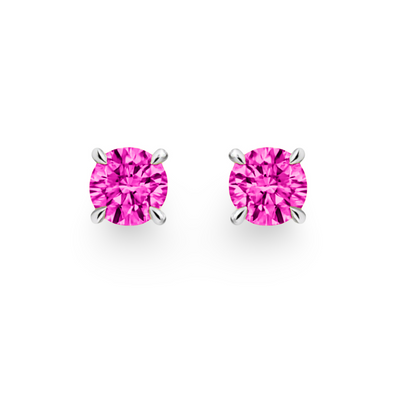 Juno Mini Stud Earrings – Vivid Pink Sapphire