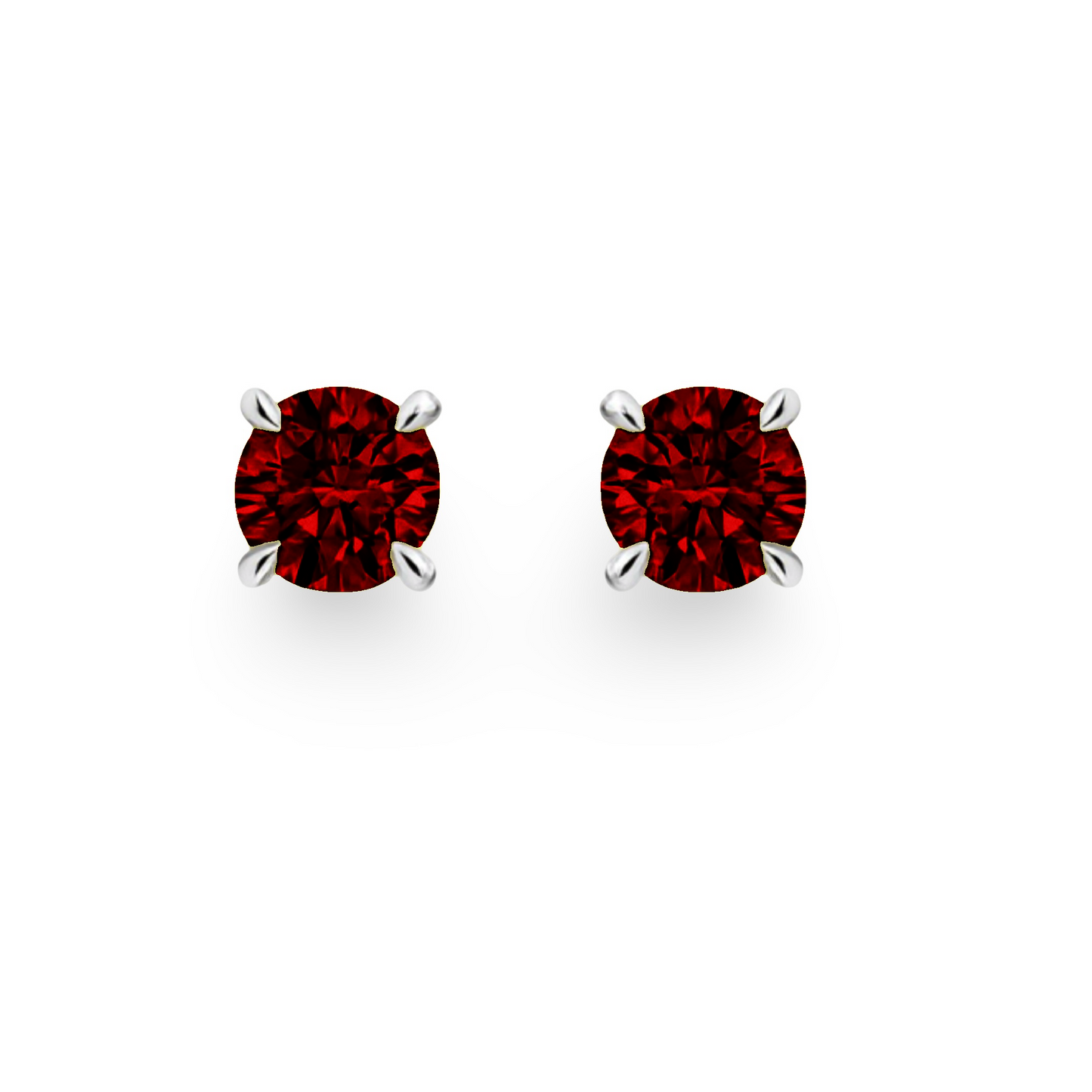 Juno Grande Stud Earrings – Deep Red Garnet