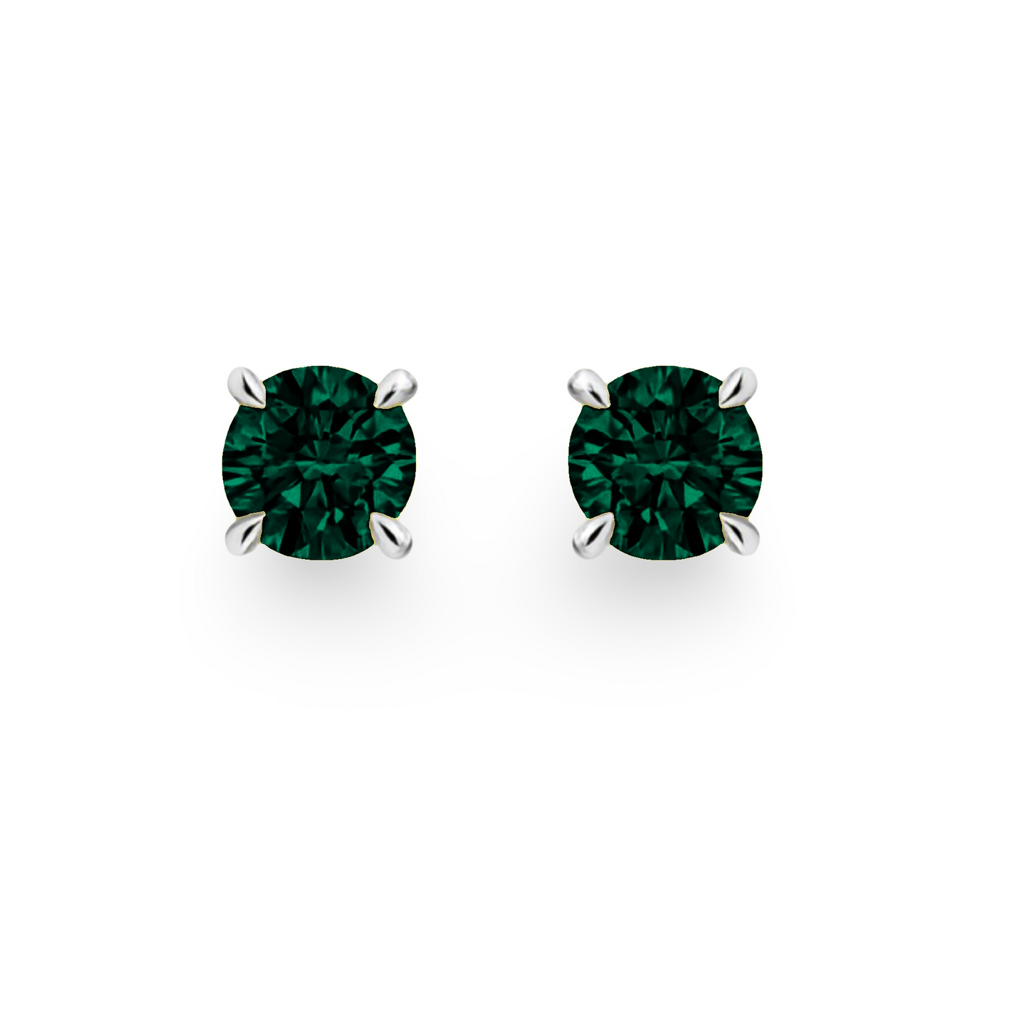 Juno Midi Stud Earrings – Zambian Green Emerald