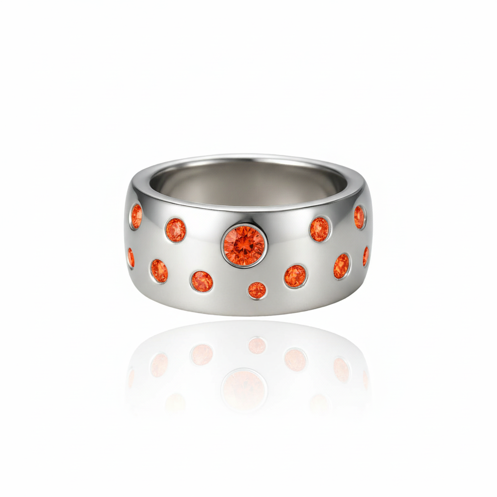 Linea Confetti Maxi Ring – Orange Padparadscha Sapphire