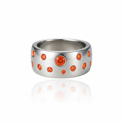 Linea Confetti Maxi Ring – Orange Padparadscha Sapphire