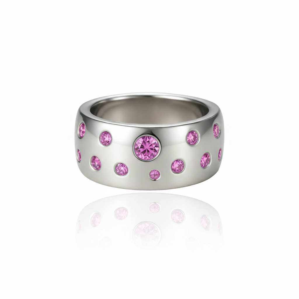 Linea Confetti Maxi Ring – Light Pink Sapphire