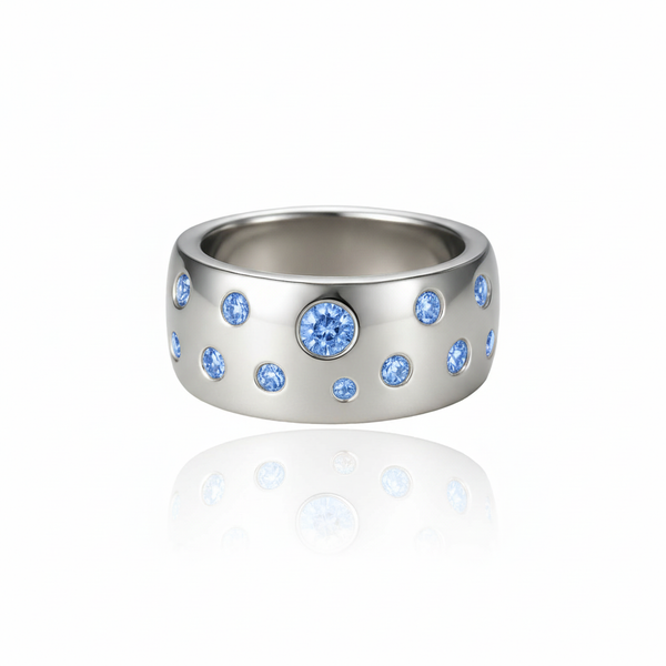 Linea Confetti Maxi Ring – Light Blue Aquamarine