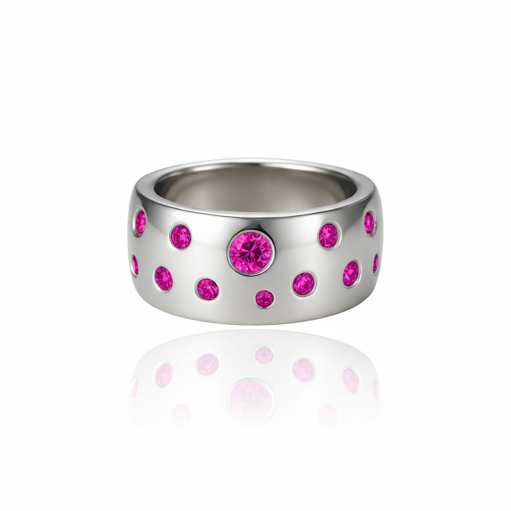 Linea Confetti Maxi Ring – Vivid Pink Sapphire