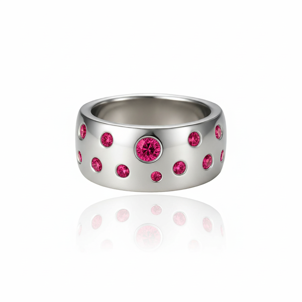 Linea Confetti Maxi Ring – Red Ruby