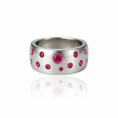 Linea Confetti Maxi Ring – Red Ruby