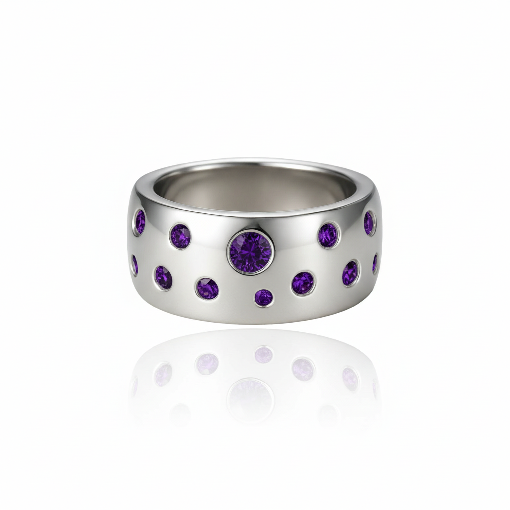 Linea Confetti Maxi Ring – Purple Amethyst