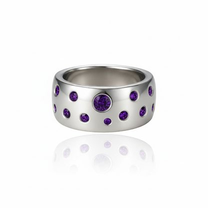 Linea Confetti Maxi Ring – Purple Sapphire