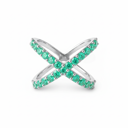 Linea X Ring – Colombian Green Emerald