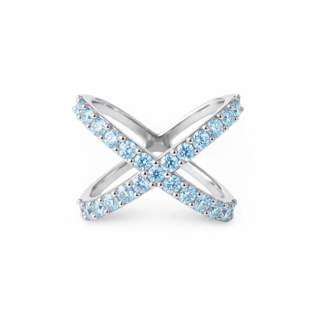 Linea X Ring – Light Blue Aquamarine
