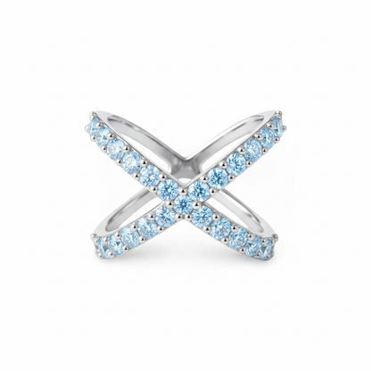 Linea X Ring – Light Blue Aquamarine