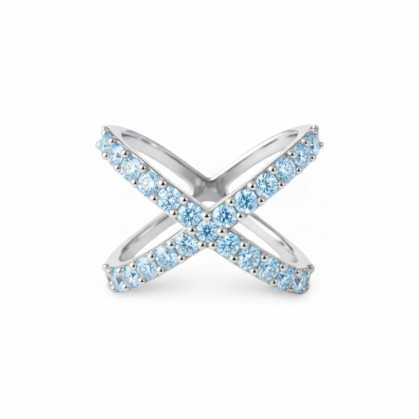 Linea X Ring – Light Blue Aquamarine