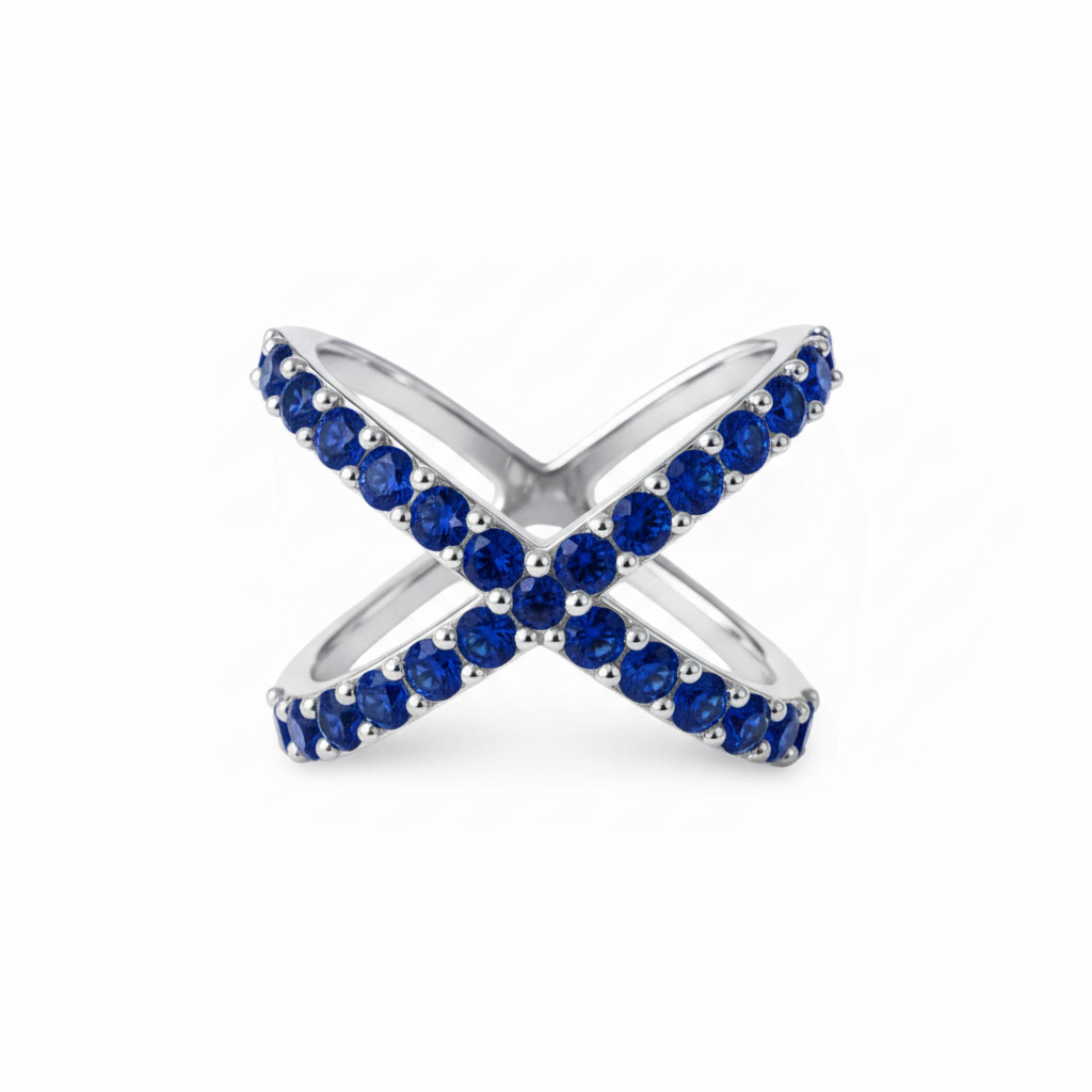 Linea X Ring – Blue Sapphire
