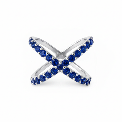 Linea X Ring – Blue Sapphire