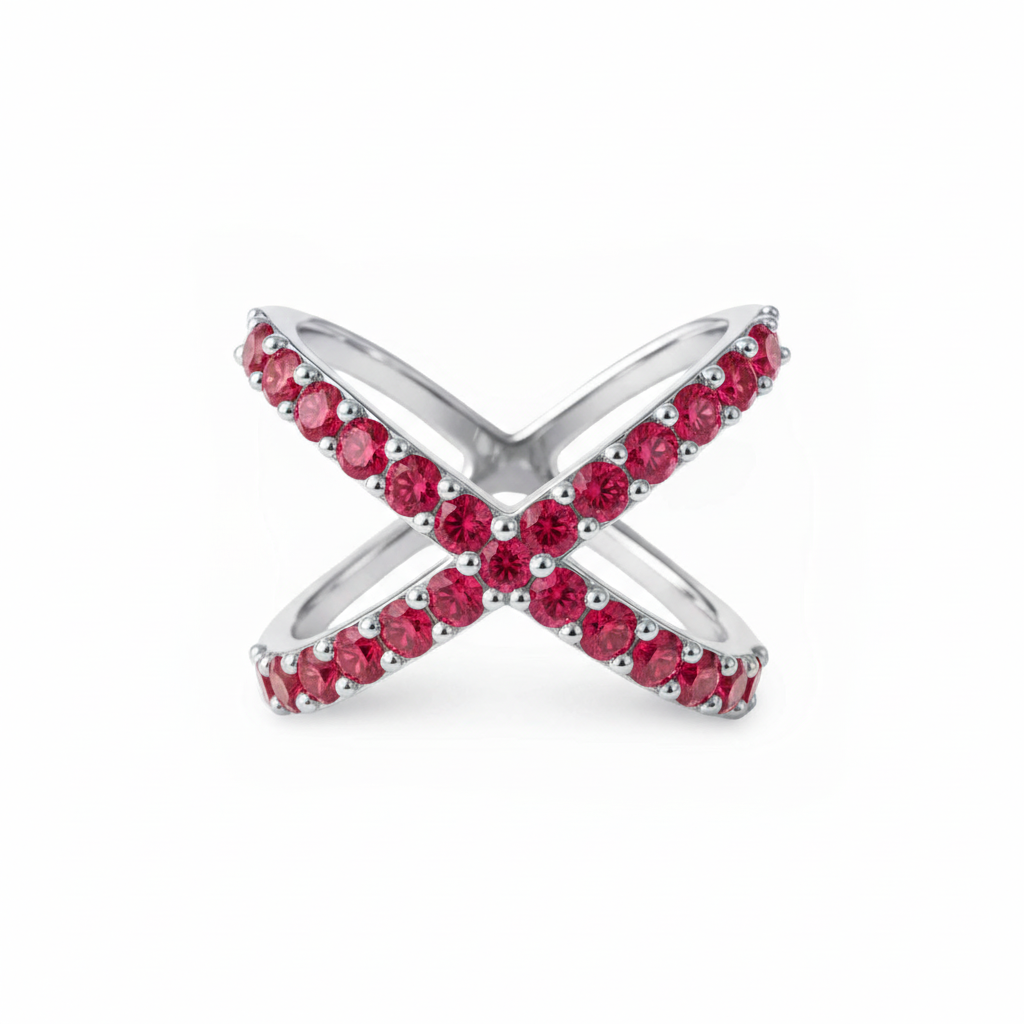 Linea X Ring – Red Ruby