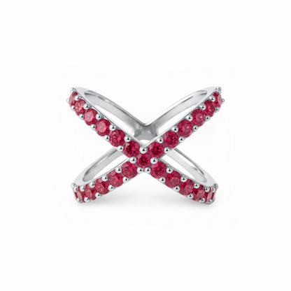 Linea X Ring – Red Ruby