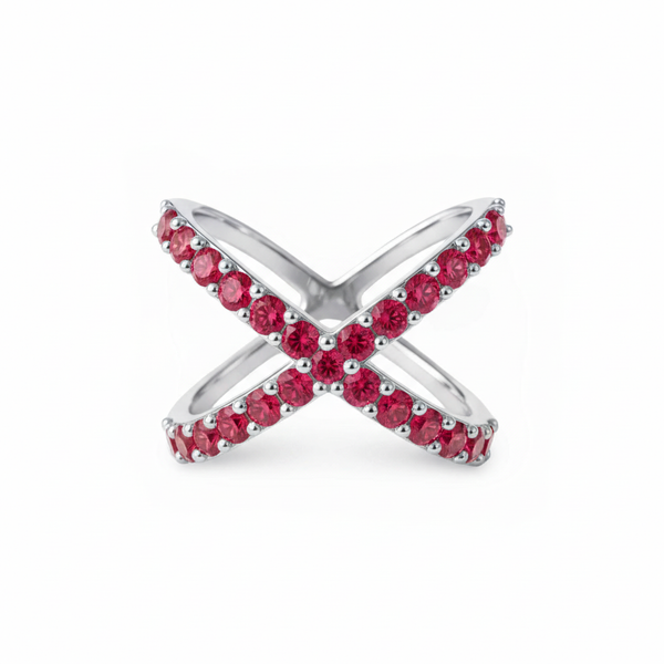 Linea X Ring – Red Ruby