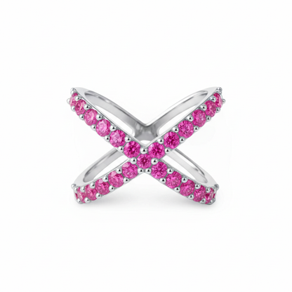 Linea X Ring – Vivid Pink Sapphire