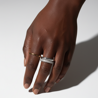 Linea Glide Midi Ring – White Diamond