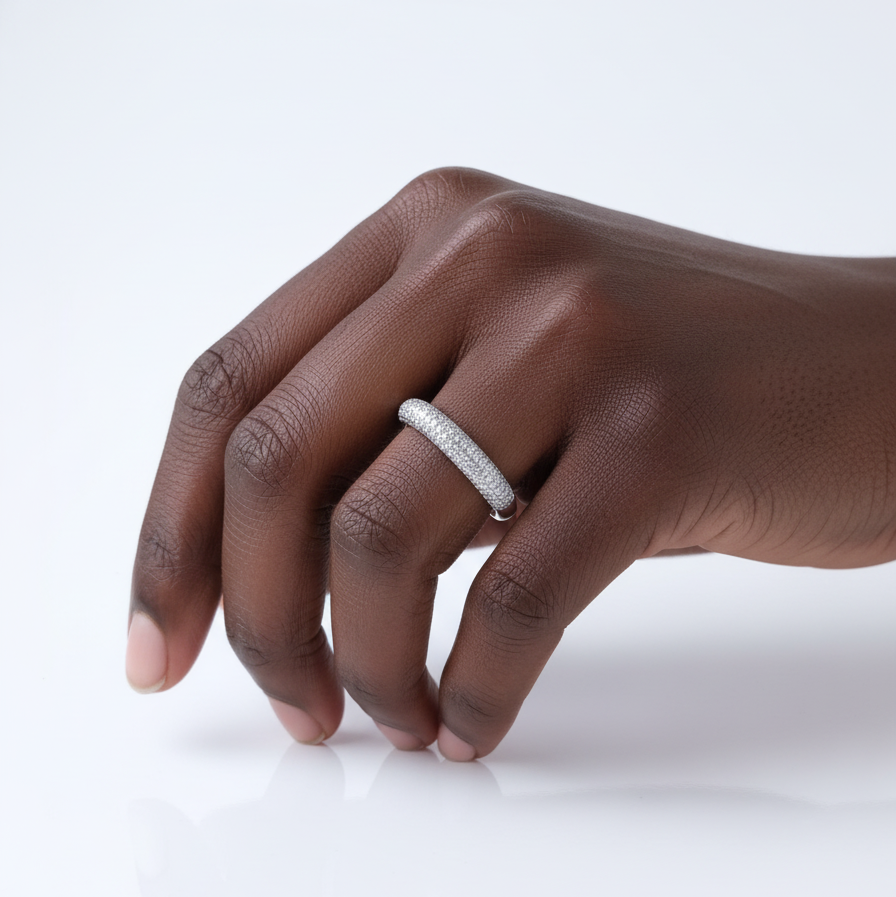 Linea Glide Midi Ring – White Diamond