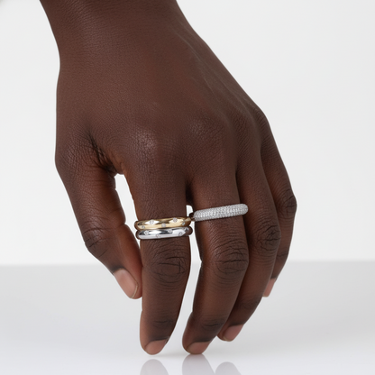 Linea Glide Midi Ring – White Diamond