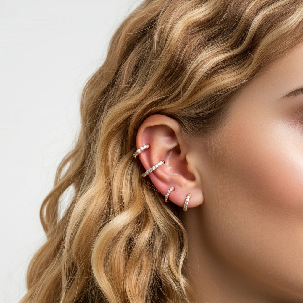 Linea Mini Ear Cuff – White Diamond
