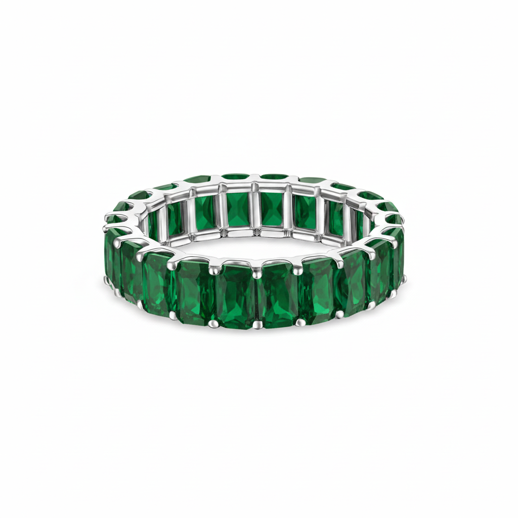 Nexus Eternity Ring – Zambian Green Emerald