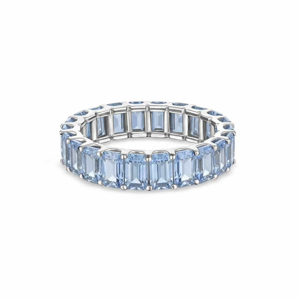 Nexus Eternity Ring – Light Blue Aquamarine