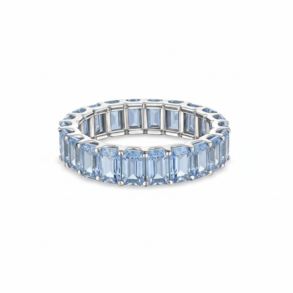 Nexus Eternity Ring – Light Blue Aquamarine