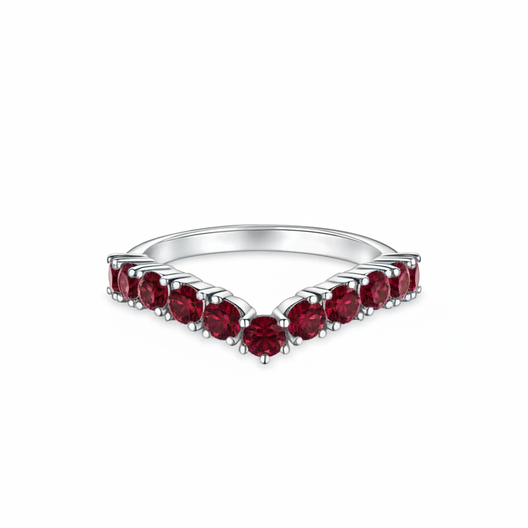 Linea V Demi Grande Ring – Deep Red Garnet