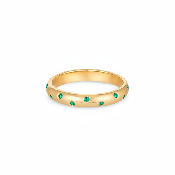 Linea Confetti Band Ring – Colombian Green Emerald